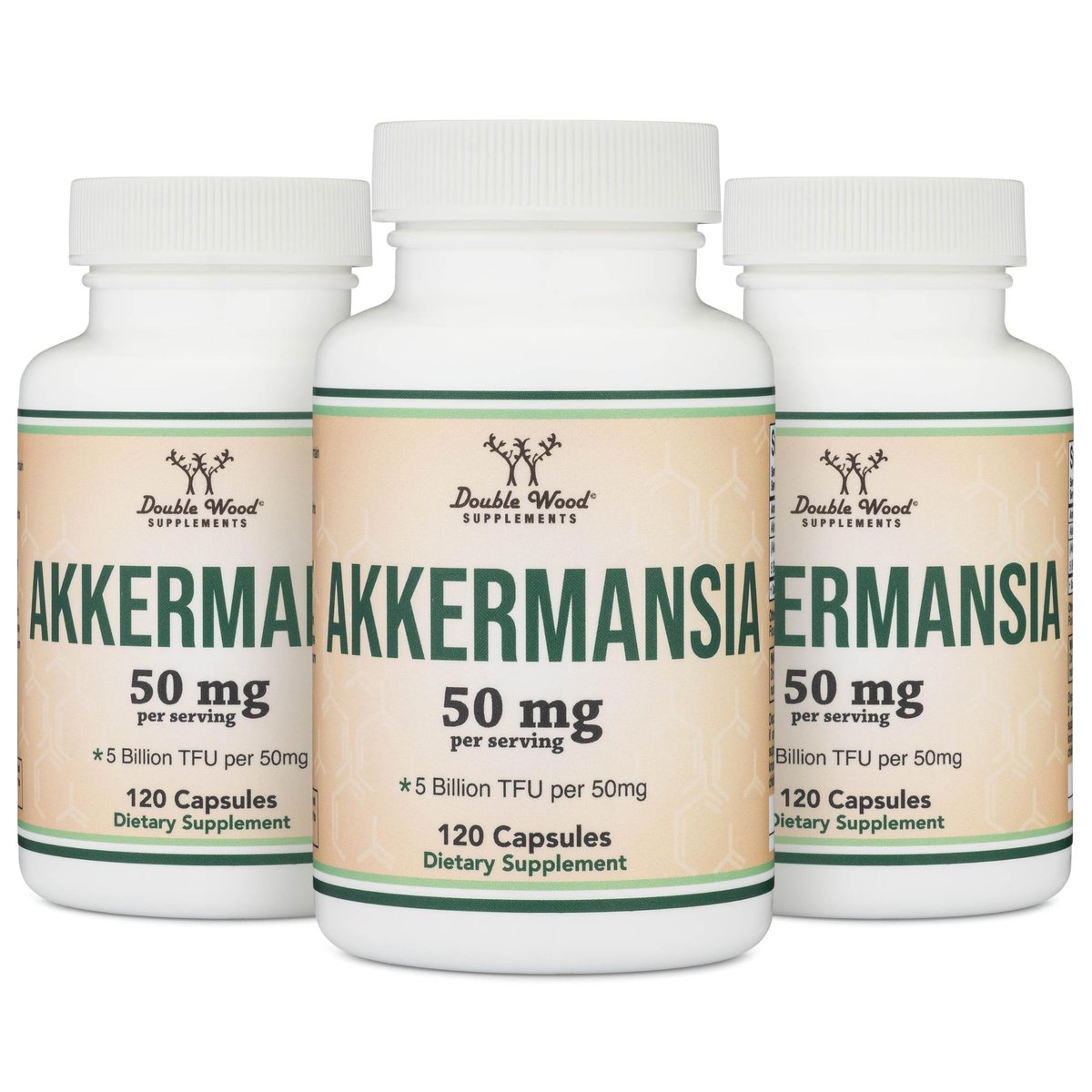 Akkermansia Probiotikum und Postbiotikum (Steigert GLP-1 Produktion) 120 Kapseln, 50 mg pro Portion (Drittanbieter getestet auf 5 Milliarden TFU pro Portion, 50 Milliarden CFU pro Gramm) von Double Wood