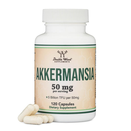 Akkermansia Probiotikum und Postbiotikum (Steigert GLP-1 Produktion) 120 Kapseln, 50 mg pro Portion (Drittanbieter getestet auf 5 Milliarden TFU pro Portion, 50 Milliarden CFU pro Gramm) von Double Wood