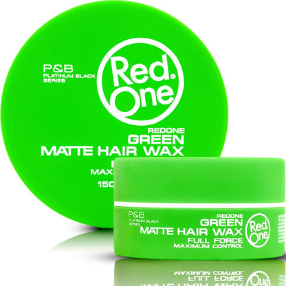 Redone Haarstyling Matte Wachs Grün 150ml | Ultra starker Halt & maximale Kontrolle | Mattes Finish ohne Glanz für Männer & Frauen | Kokosduft | Nicht fettend texturierend | Professionelles Barber Styling