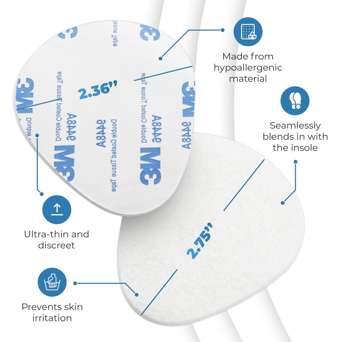 Metatarsal-Pads für Damen und Herren – 12 Stück, 1/4 Zoll dick, Ballenpolster für ganzheitliche Schmerzlinderung und Komfort – Vorfußpolster bei Metatarsalgie und Morton-Neurom