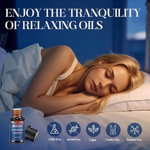 Relax Ätherische Öle Set, Diffusoröl für Zuhause, Luftbefeuchter, Kerzenherstellung, Aromatherapie - Stressabbau, Beruhigung, Entspannung, Meditation, Reinigung, 6x10ml