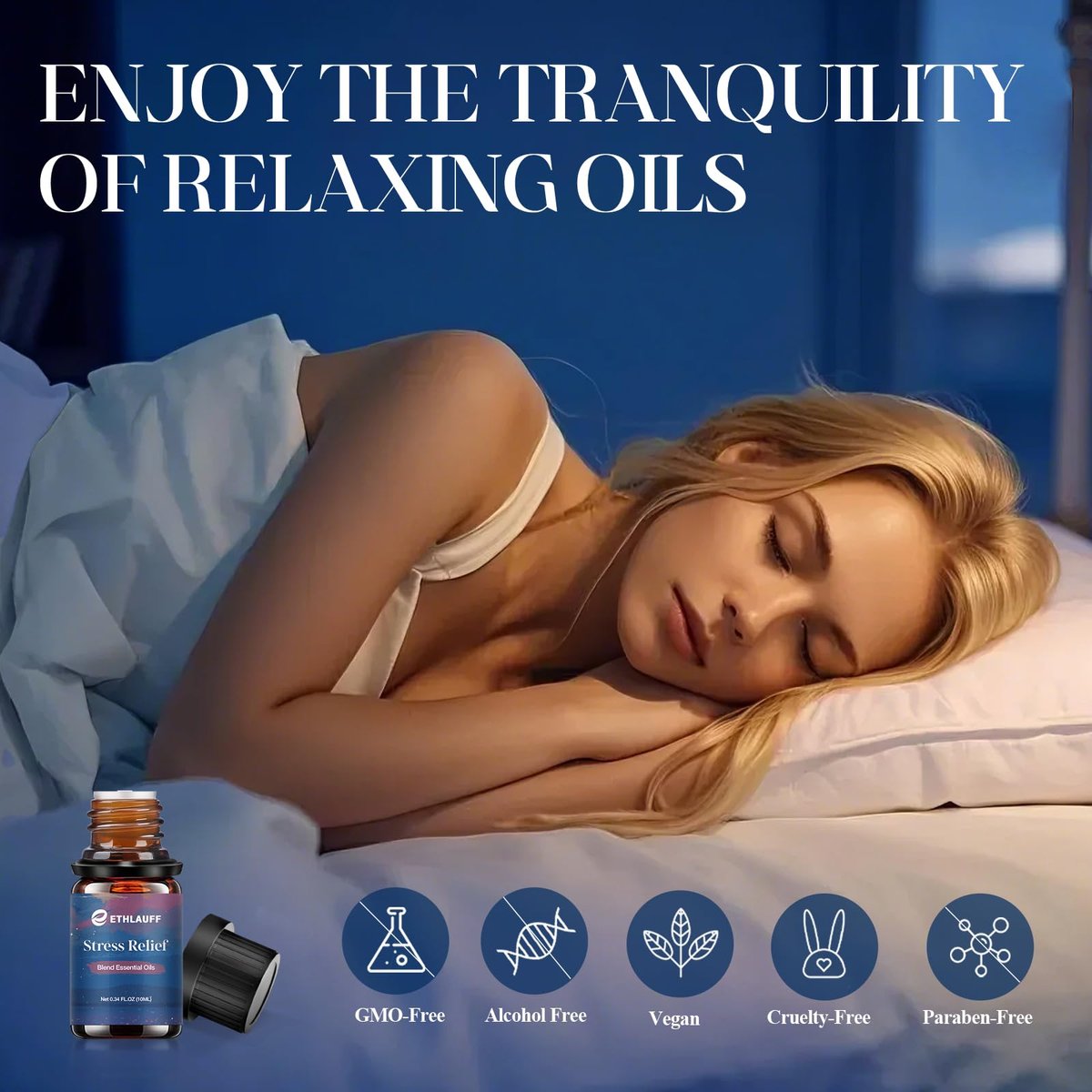 Relax Ätherische Öle Set, Diffusoröl für Zuhause, Luftbefeuchter, Kerzenherstellung, Aromatherapie - Stressabbau, Beruhigung, Entspannung, Meditation, Reinigung, 6x10ml