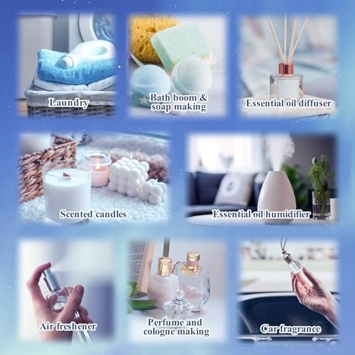 Relax Ätherische Öle Set, Diffusoröl für Zuhause, Luftbefeuchter, Kerzenherstellung, Aromatherapie - Stressabbau, Beruhigung, Entspannung, Meditation, Reinigung, 6x10ml