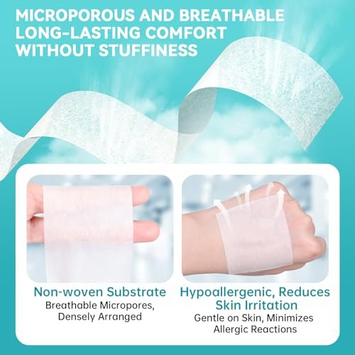 Dimora Paper Medical Tape 8 Rollen - Hypoallergenes weißes chirurgisches Klebeband für empfindliche Haut, atmungsaktives Erste-Hilfe-Wundband mit schmerzfreiem Entfernen, sichert Verbände und medizinische Geräte - 2" x 10 Yards