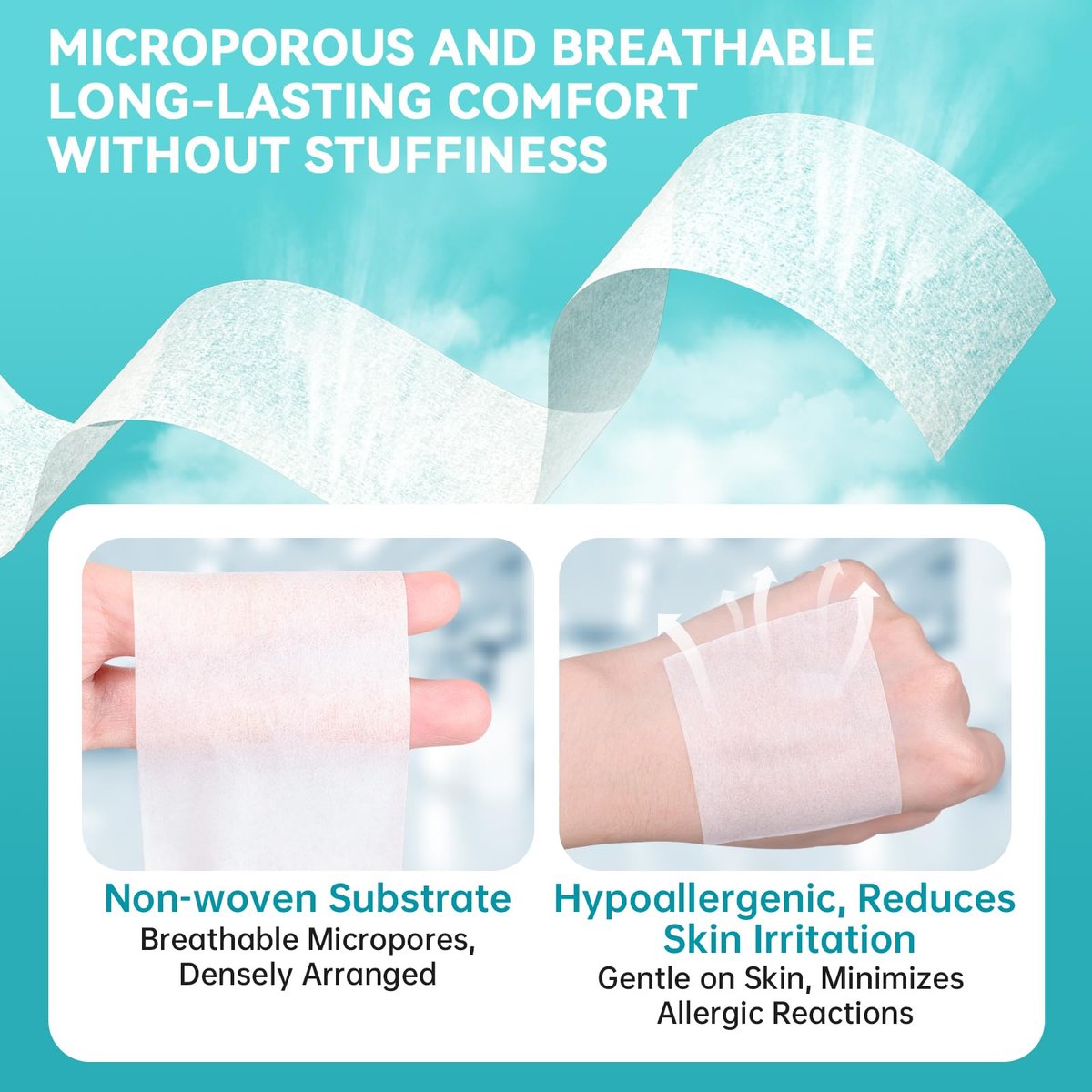 Dimora Paper Medical Tape 8 Rollen - Hypoallergenes weißes chirurgisches Klebeband für empfindliche Haut, atmungsaktives Erste-Hilfe-Wundband mit schmerzfreiem Entfernen, sichert Verbände und medizinische Geräte - 2" x 10 Yards