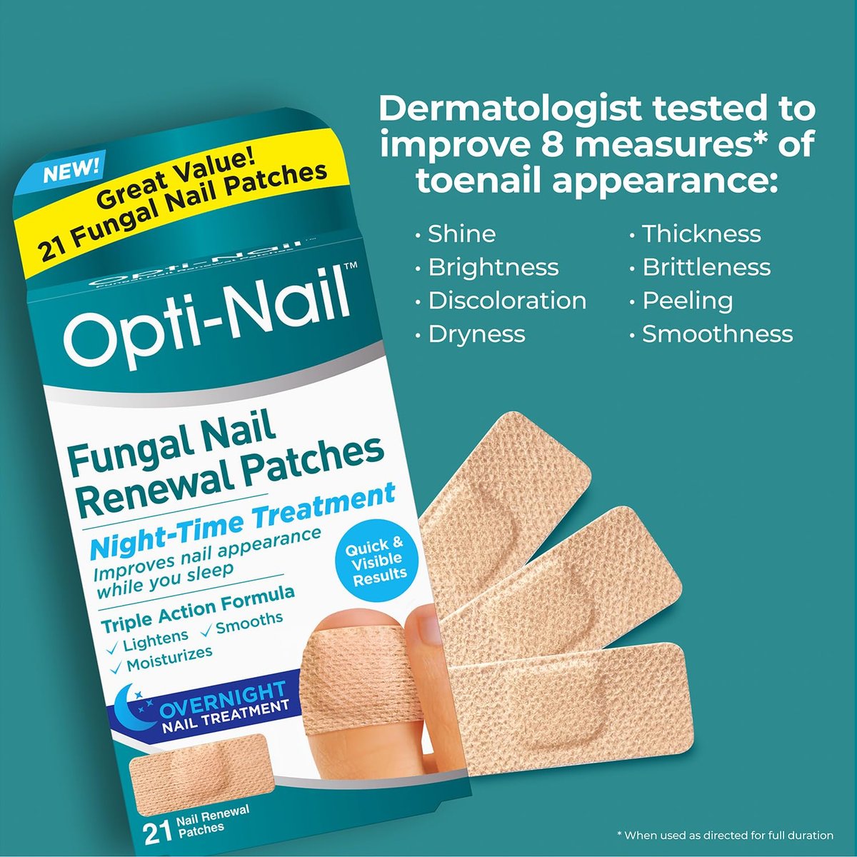 Opti-Nail Renewal Patches – 21 Nagelpflaster für die Nachtpflege zur Verbesserung des Nagelbilds im Schlaf