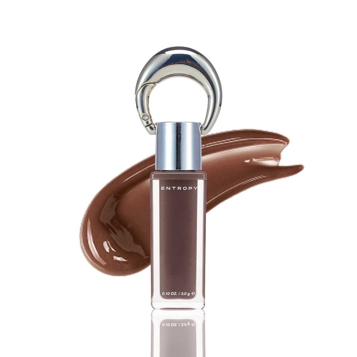 ENTROPY Makeup Glossy Lip Tint – Juicy Glow Line – Non-Sticky, Hydrierender Lipgloss mit hohem Glanz, aufbaubarer Farbe, für Lippen & Wangen – Smoky Quartz Charm (Tiefes Rauchbraun)