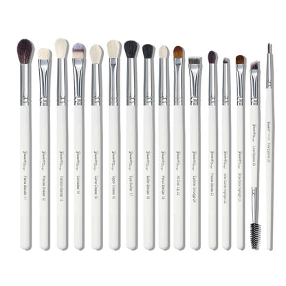 Bueart Design 16-teiliges professionelles Make-up-Pinselset für Lidschatten, Augenbrauen, Eyeliner – mit natürlichen Ziegen- und Ponyhaaren