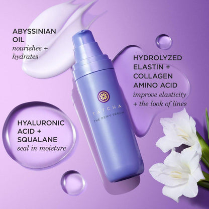 TATCHA The Dewy Serum – Feuchtigkeitsserum für trockene Haut mit Hyaluronsäure, Milchsäure und Squalan