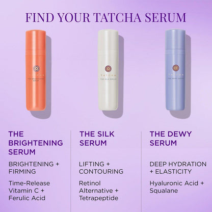 TATCHA The Dewy Serum – Feuchtigkeitsserum für trockene Haut mit Hyaluronsäure, Milchsäure und Squalan