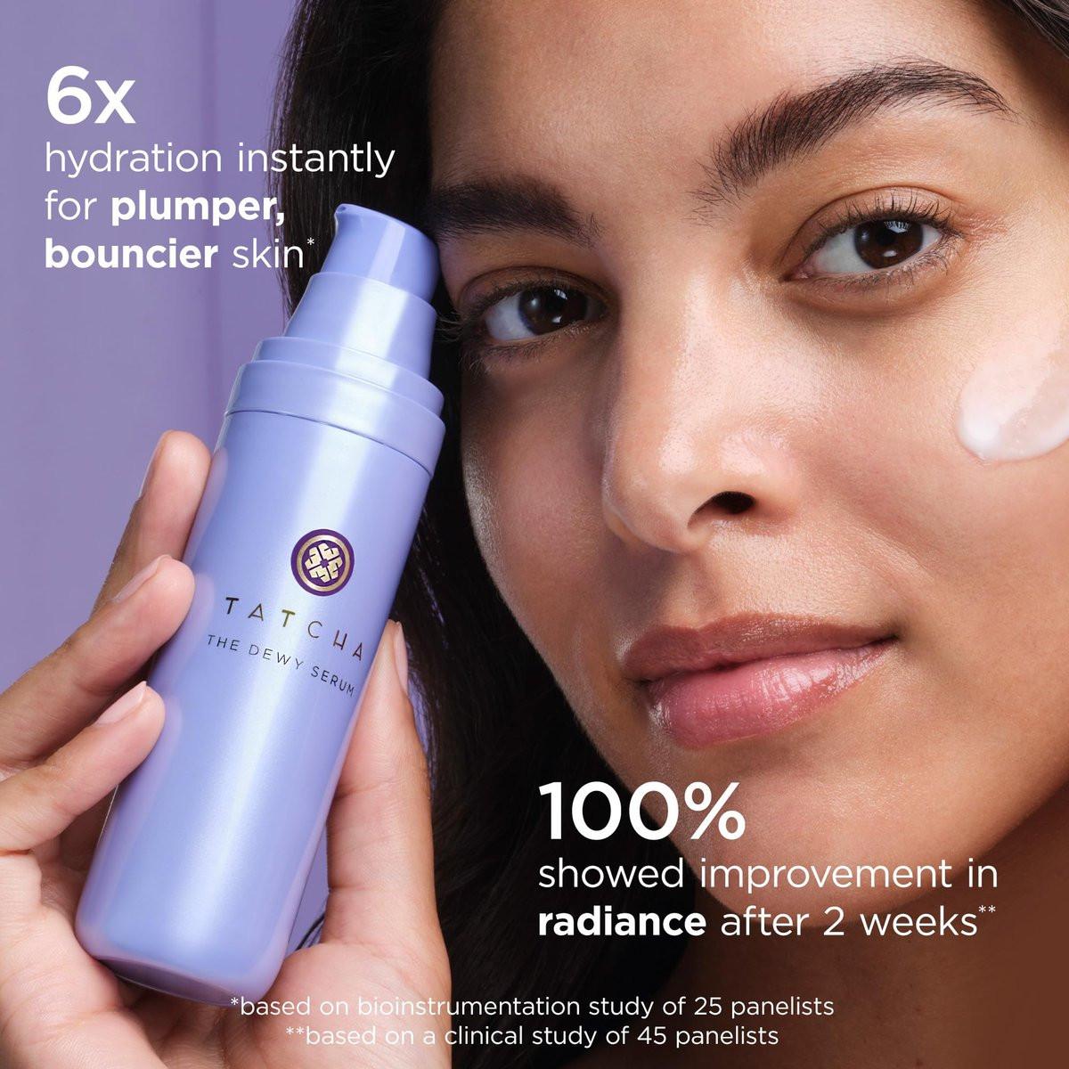 TATCHA The Dewy Serum – Feuchtigkeitsserum für trockene Haut mit Hyaluronsäure, Milchsäure und Squalan