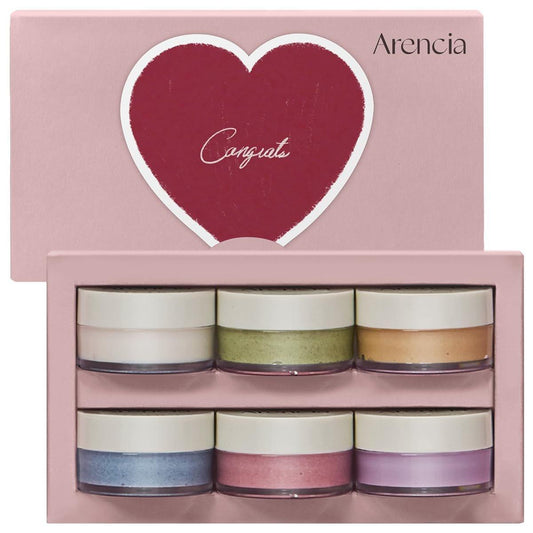 Arencia Rice Mochi Geschenkset Gesichtsreiniger, 6 Sorten, 0,52 oz pro Stück - Reisegröße, koreanische Hautpflege, Weihnachtsgeschenkset