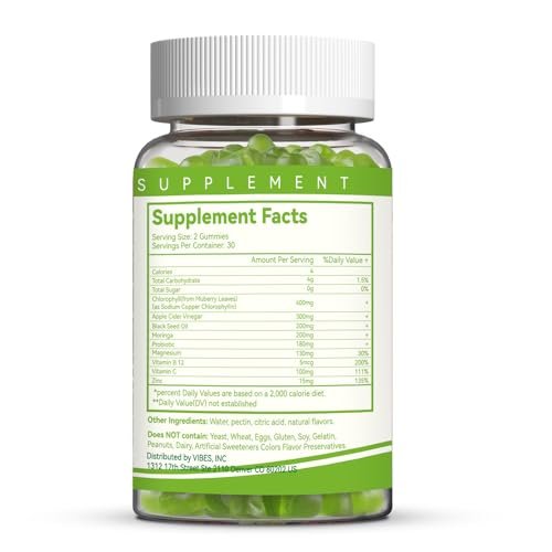 EAZGOO Chlorophyll Gummies – Zuckerfreie Chlorophyll Gummibärchen gegen Körpergeruch*, Immununterstützung für Frauen, Vegan, 60 Stück (Zitrone)