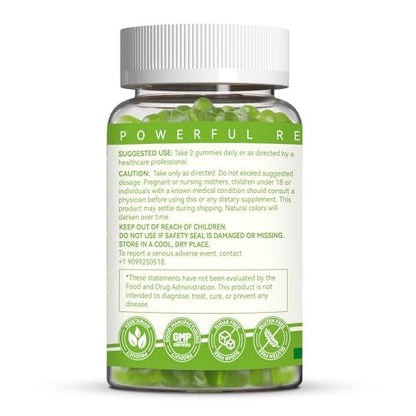 EAZGOO Chlorophyll Gummies – Zuckerfreie Chlorophyll Gummibärchen gegen Körpergeruch*, Immununterstützung für Frauen, Vegan, 60 Stück (Zitrone)