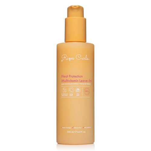 Rizos Curls Multivitamin Leave-In Hitzeschutz bis 450°F – Stärkt, repariert und verleiht Glanz für glatte, wellige, lockige und krause Haare Typ 1a–4c – Sulfat- & parabenfrei