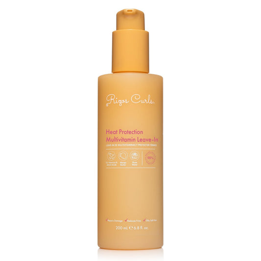 Rizos Curls Multivitamin Leave-In Hitzeschutz bis 450°F – Stärkt, repariert und verleiht Glanz für glatte, wellige, lockige und krause Haare Typ 1a–4c – Sulfat- & parabenfrei