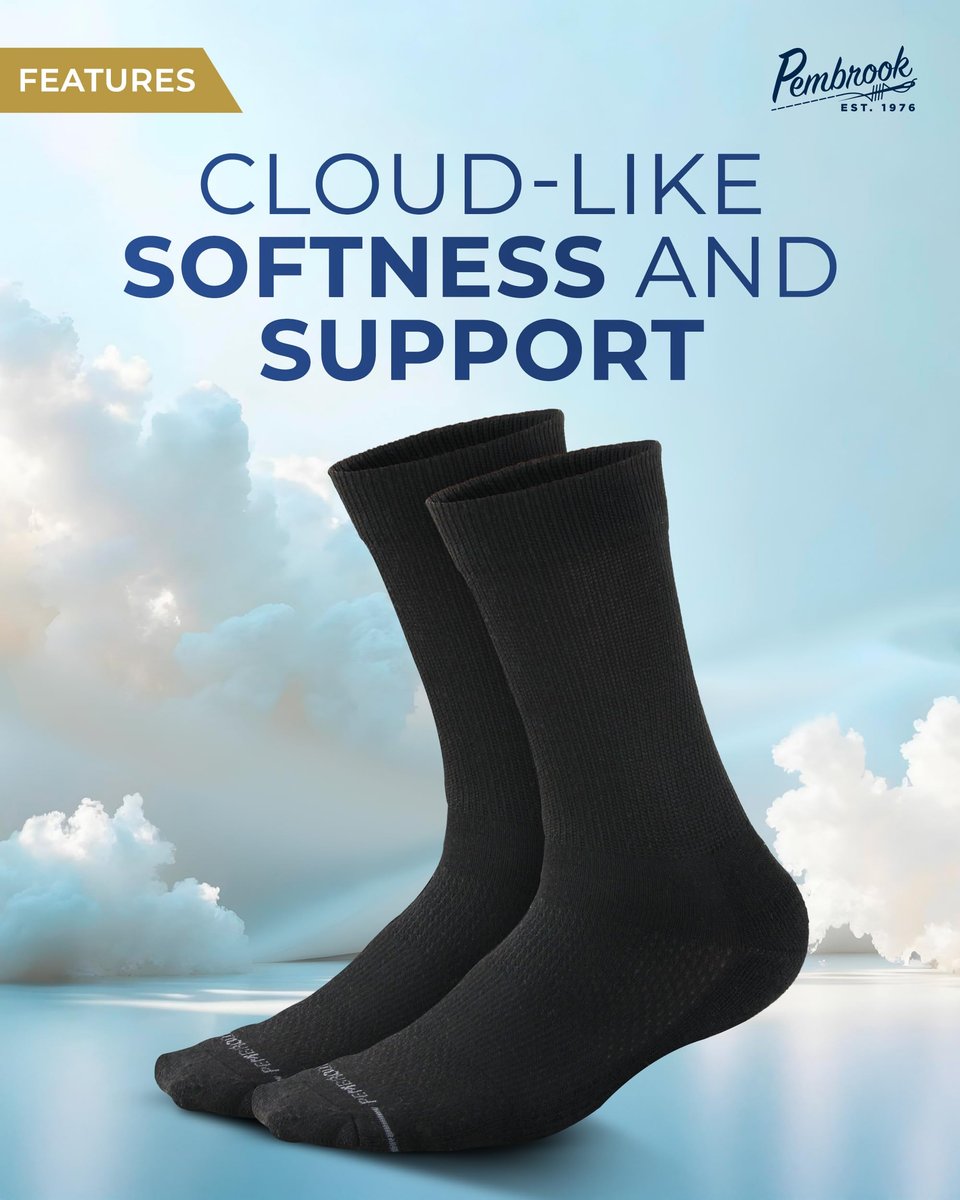 Pembrook Diabetikersocken für Herren - 6 Paar schwarze Kompressionssocken für Neuropathie und Ödeme, Größe L (10-13)