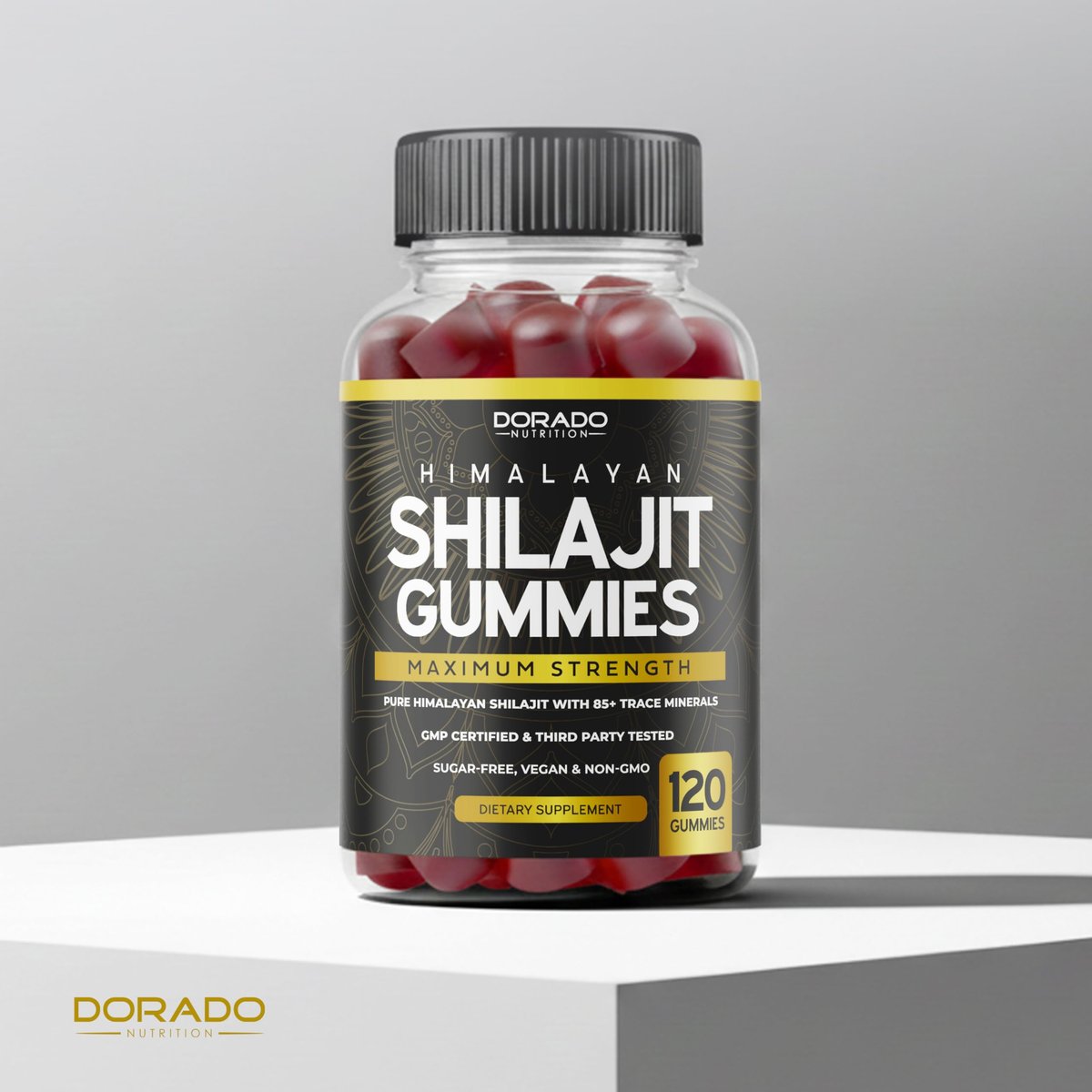 Shilajit Gummis für Männer & Frauen 1000 mg – Hochwirksame Goldqualität mit 85+ Spurenelementen & Fulvinsäure – Energie- & Immununterstützung – Laborgeprüft, Nicht-GVO, Vegan & Hergestellt in den USA (120 Gummis)
