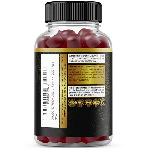 Shilajit Gummis für Männer & Frauen 1000 mg – Hochwirksame Goldqualität mit 85+ Spurenelementen & Fulvinsäure – Energie- & Immununterstützung – Laborgeprüft, Nicht-GVO, Vegan & Hergestellt in den USA (120 Gummis)