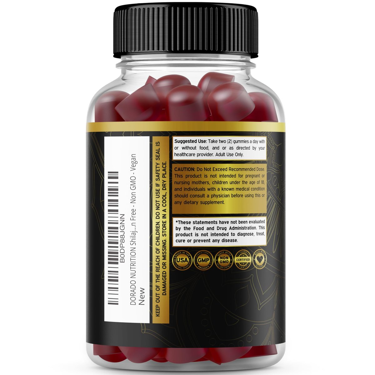 Shilajit Gummis für Männer & Frauen 1000 mg – Hochwirksame Goldqualität mit 85+ Spurenelementen & Fulvinsäure – Energie- & Immununterstützung – Laborgeprüft, Nicht-GVO, Vegan & Hergestellt in den USA (120 Gummis)