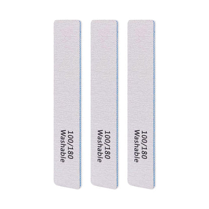 LNAUJS 3-teilige professionelle wiederverwendbare doppelseitige Nagelfeile 100/180 Grit Blau
