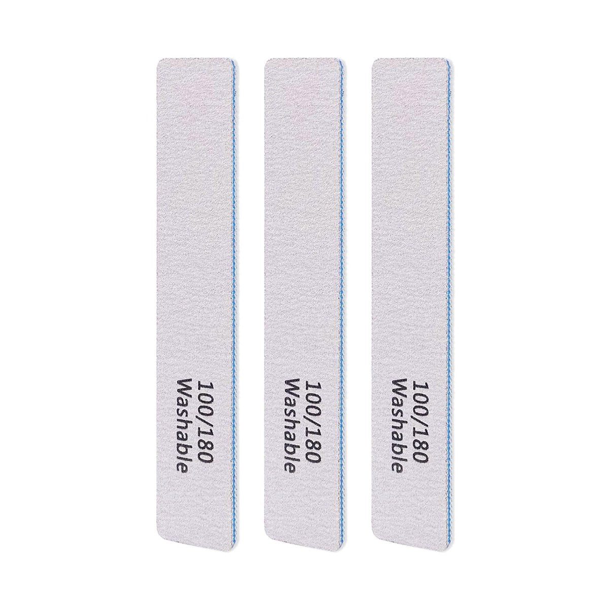 LNAUJS 3-teilige professionelle wiederverwendbare doppelseitige Nagelfeile 100/180 Grit Blau