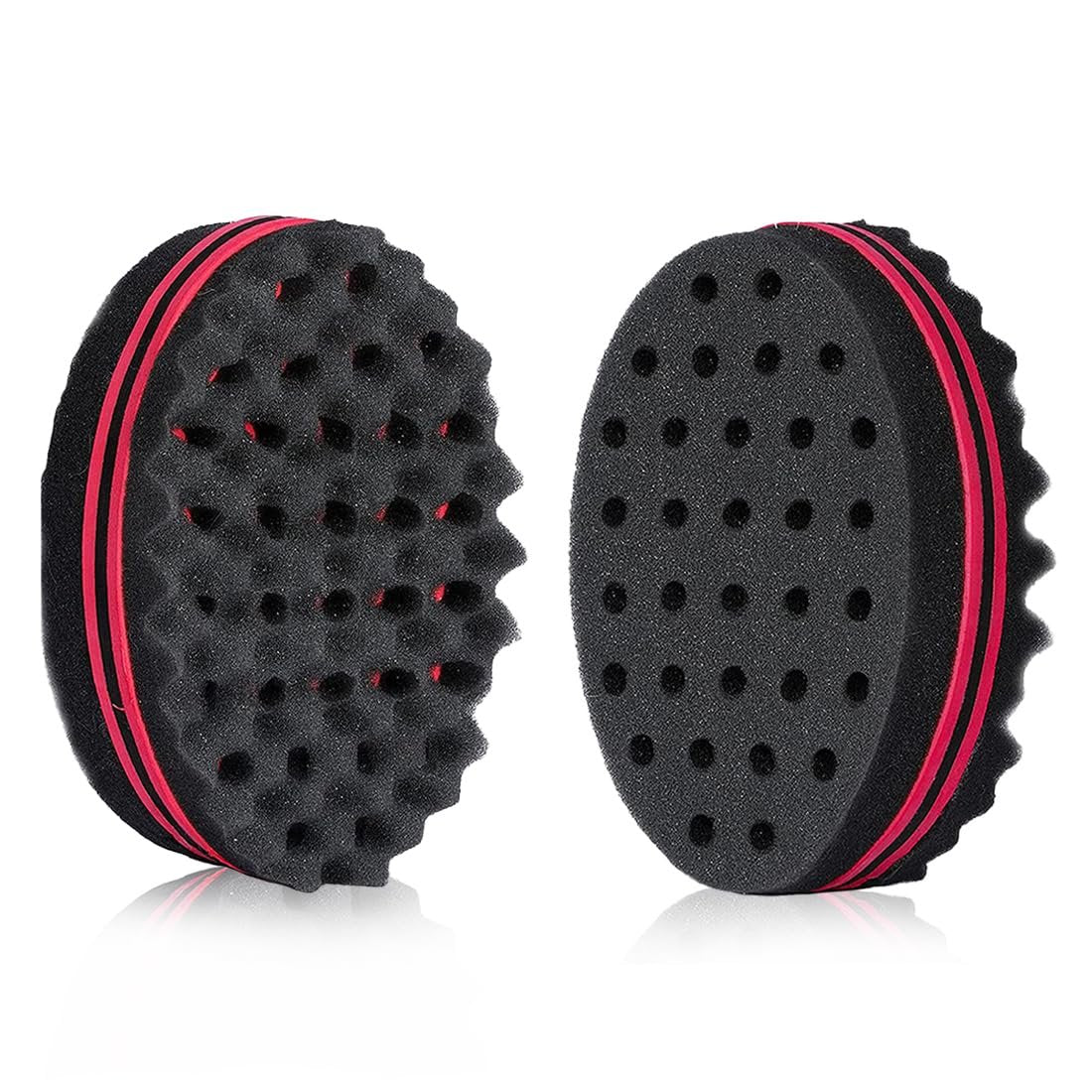 2er-Pack Haarschwamm für schwarze Männer Locken – Doppelseitiger Curling-Schwamm, Twist-Werkzeug mit kleinen Löchern für texturiertes Styling