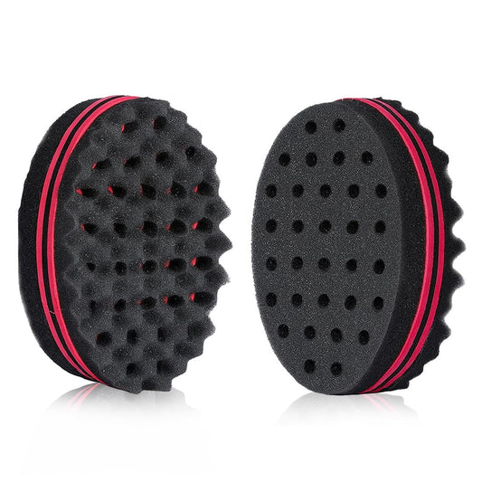 2er-Pack Haarschwamm für schwarze Männer Locken – Doppelseitiger Curling-Schwamm, Twist-Werkzeug mit kleinen Löchern für texturiertes Styling