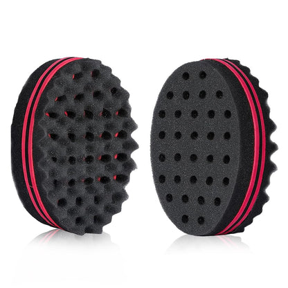 2er-Pack Haarschwamm für schwarze Männer Locken – Doppelseitiger Curling-Schwamm, Twist-Werkzeug mit kleinen Löchern für texturiertes Styling
