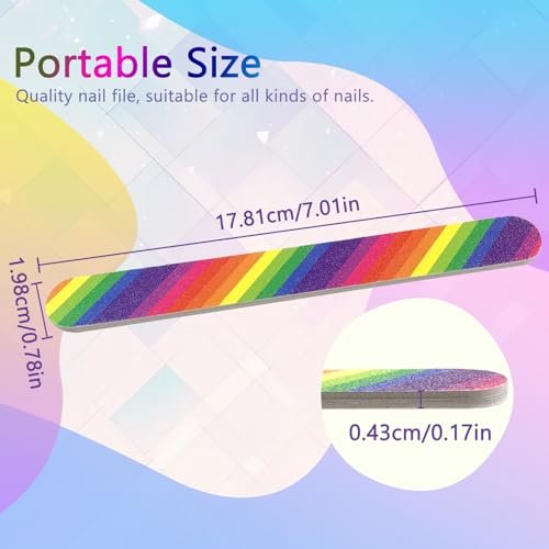 LNAUJS 24-teiliges professionelles doppelseitiges Nagelfeilen-Set 100/180 Grit buntes Maniküre-Pediküre-Werkzeug