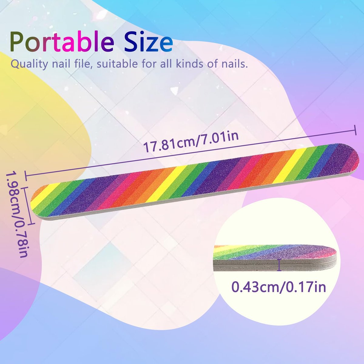 LNAUJS 24-teiliges professionelles doppelseitiges Nagelfeilen-Set 100/180 Grit buntes Maniküre-Pediküre-Werkzeug