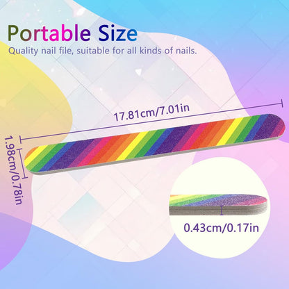 LNAUJS 24-teiliges professionelles doppelseitiges Nagelfeilen-Set 100/180 Grit buntes Maniküre-Pediküre-Werkzeug