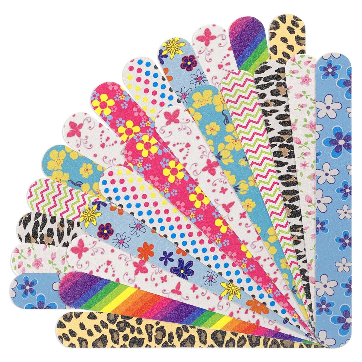 LNAUJS 24-teiliges professionelles doppelseitiges Nagelfeilen-Set 100/180 Grit buntes Maniküre-Pediküre-Werkzeug