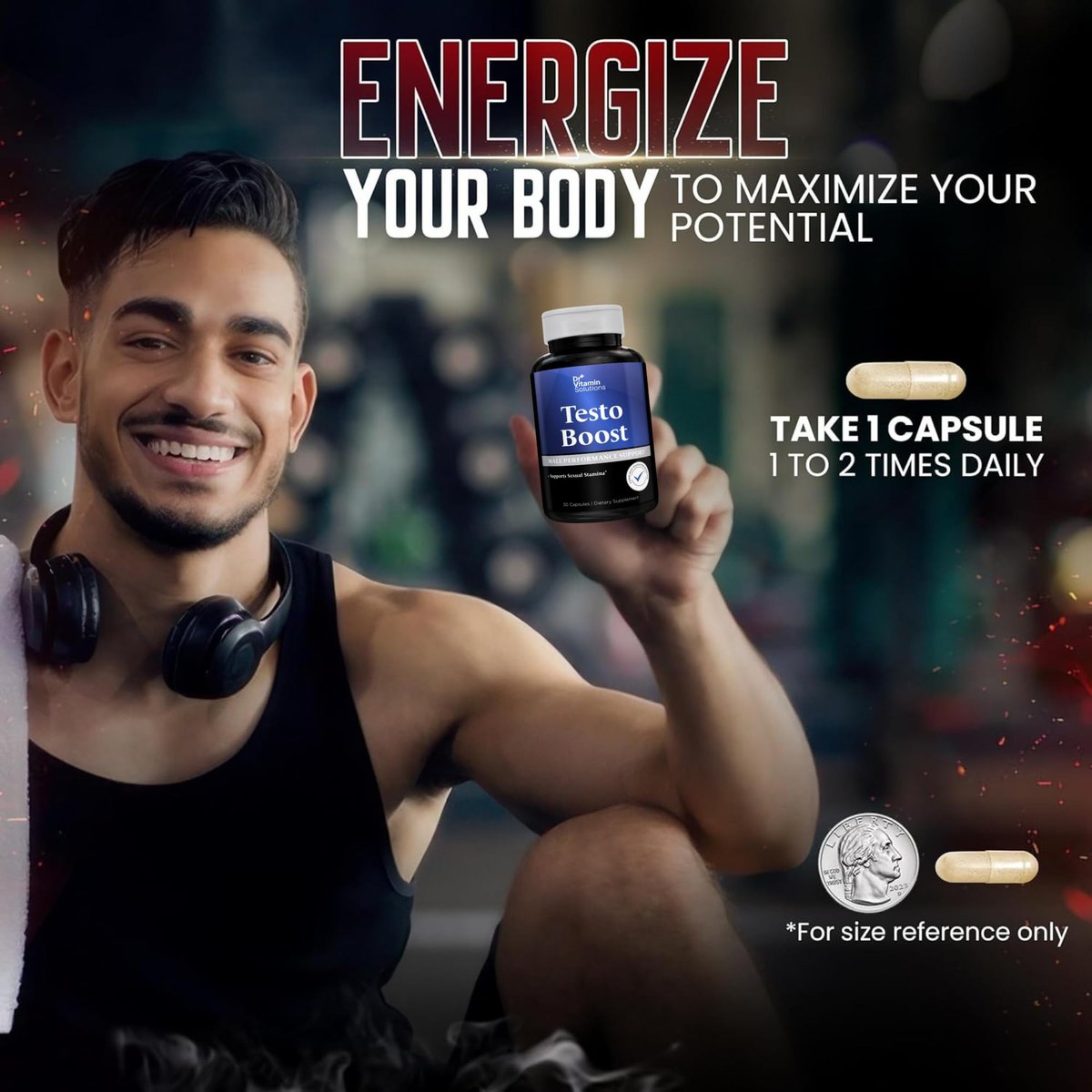 Testosteron-Booster für Männer – Tongkat Ali, Energie, Ausdauer & Libido-Unterstützung – Bockshornklee, Tribulus, Fenugreek, Maca – Muskelkraft & Ausdauer – Non-GMO – 30 Kapseln, 1 Monatsvorrat