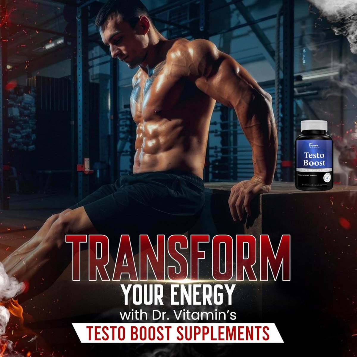 Testosteron-Booster für Männer – Tongkat Ali, Energie, Ausdauer & Libido-Unterstützung – Bockshornklee, Tribulus, Fenugreek, Maca – Muskelkraft & Ausdauer – Non-GMO – 30 Kapseln, 1 Monatsvorrat