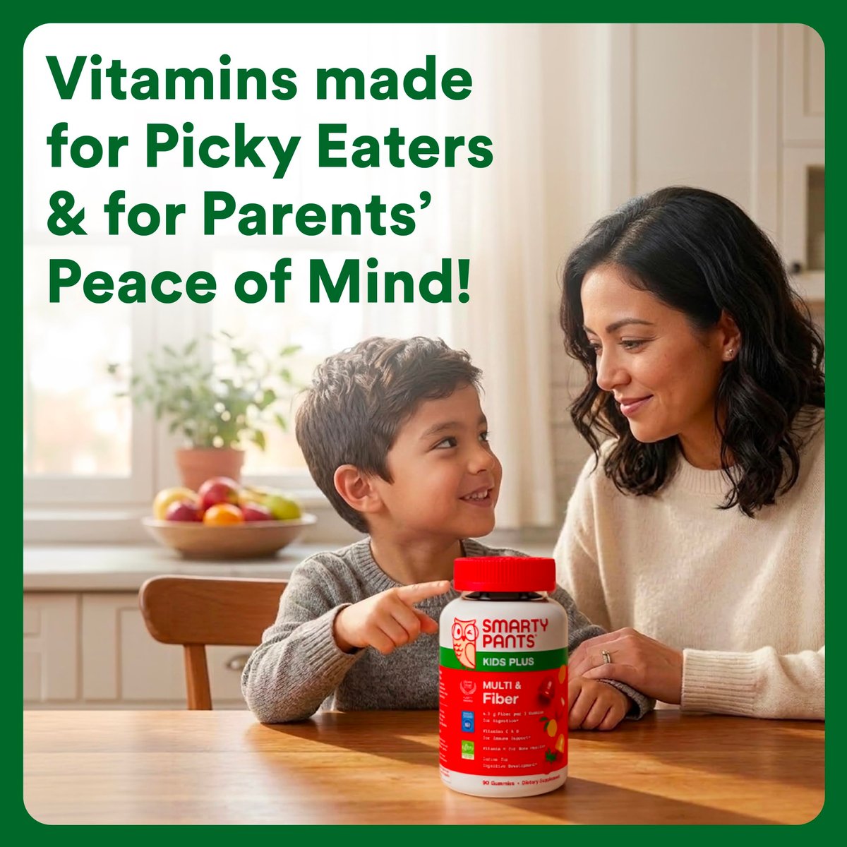 SmartyPants Kinder Multivitamin & Ballaststoff-Gummis mit Präbiotikum zur Unterstützung der Verdauung, Vitamin D3, C, B12, B6, A, Zink, Biotin, Folsäure, drei Fruchtgeschmacksrichtungen, 90 Stück (30-Tage-Vorrat)