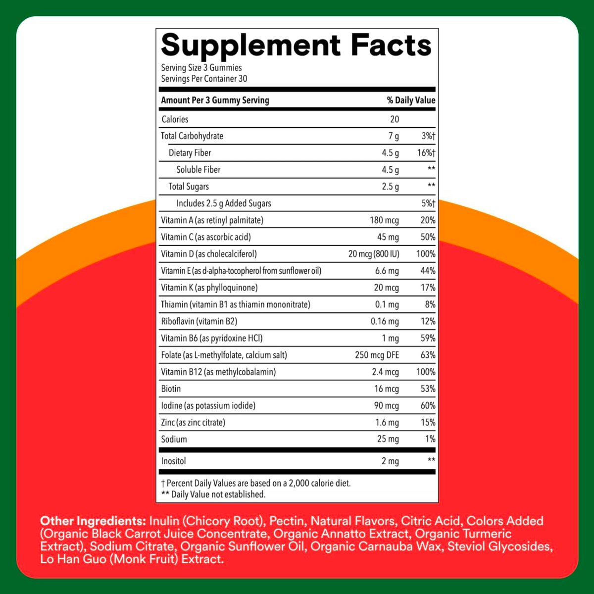 SmartyPants Kinder Multivitamin & Ballaststoff-Gummis mit Präbiotikum zur Unterstützung der Verdauung, Vitamin D3, C, B12, B6, A, Zink, Biotin, Folsäure, drei Fruchtgeschmacksrichtungen, 90 Stück (30-Tage-Vorrat)