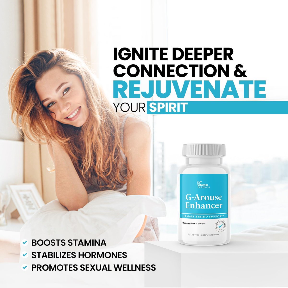 Libido Booster für Frauen – G-Arouse mit Bockshornklee 1000 mg, Maca-Wurzel, Tongkat Ali & Tribulus – Hormonbalance, Energie & Stimmung – Hergestellt in USA, Non-GMO, 60 Kapseln