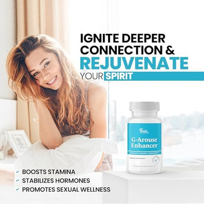 Libido Booster für Frauen – G-Arouse mit Bockshornklee 1000 mg, Maca-Wurzel, Tongkat Ali & Tribulus – Hormonbalance, Energie & Stimmung – Hergestellt in USA, Non-GMO, 60 Kapseln