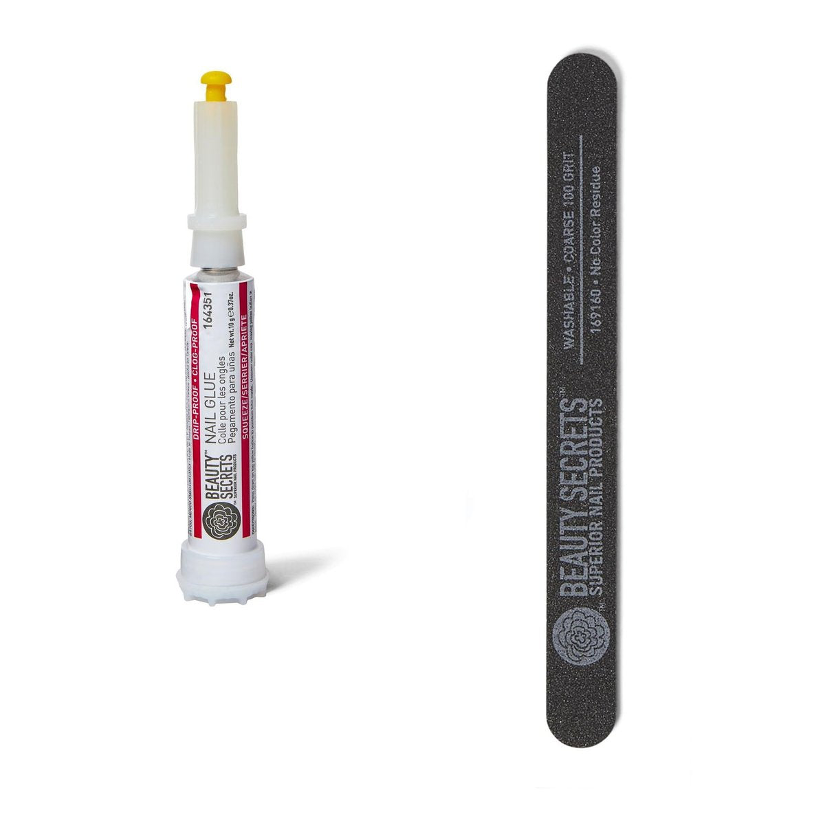 Beauty Secrets Drip & Clog Proof Nagellack (1 Pack) mit Zebra Cushion Nagelfeile mittelgrob 180/100 Grit