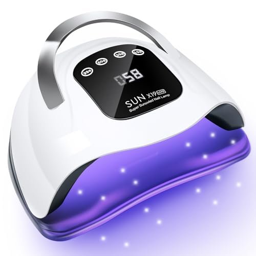 Wisdompark 320W UV LED Nagellampe – Professionelle Nageltrockner für Gel-Nagellack mit 72 LED-Perlen, automatischem Sensor und 4 Timer-Einstellungen