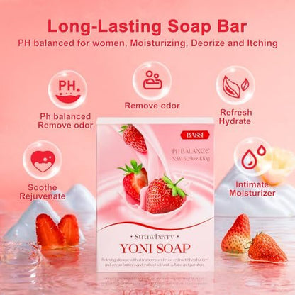 Feminine Wash, Yoni Oil & Yoni Seifen Set für Frauen – Yoni Waschung für vaginales pH-Gleichgewicht und Geruchsbeseitigung – 30 ml feuchtigkeitsspendendes Yoni-Öl, 150 ml Duschgel & 100 g Seifenstück
