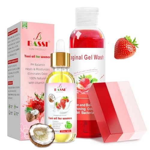 Feminine Wash, Yoni Oil & Yoni Seifen Set für Frauen – Yoni Waschung für vaginales pH-Gleichgewicht und Geruchsbeseitigung – 30 ml feuchtigkeitsspendendes Yoni-Öl, 150 ml Duschgel & 100 g Seifenstück