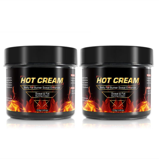 Hot Sweat Cream 2er-Pack – Natürliche Gewichtsverlust-Creme für Bauch, Beine, Arme und Po – Workout-Booster für Männer und Frauen