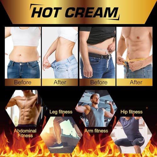 Hot Sweat Cream 2er-Pack – Natürliche Gewichtsverlust-Creme für Bauch, Beine, Arme und Po – Workout-Booster für Männer und Frauen