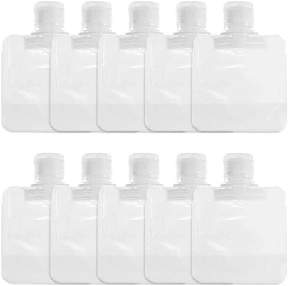 10 Stück Transparente Nachfüllbare Reiseflaschen – 30 ml Quetschflaschen für Shampoo, Duschgel & Lotion – Wiederverwendbare Silikon-Reisebehälter für Toilettenartikel