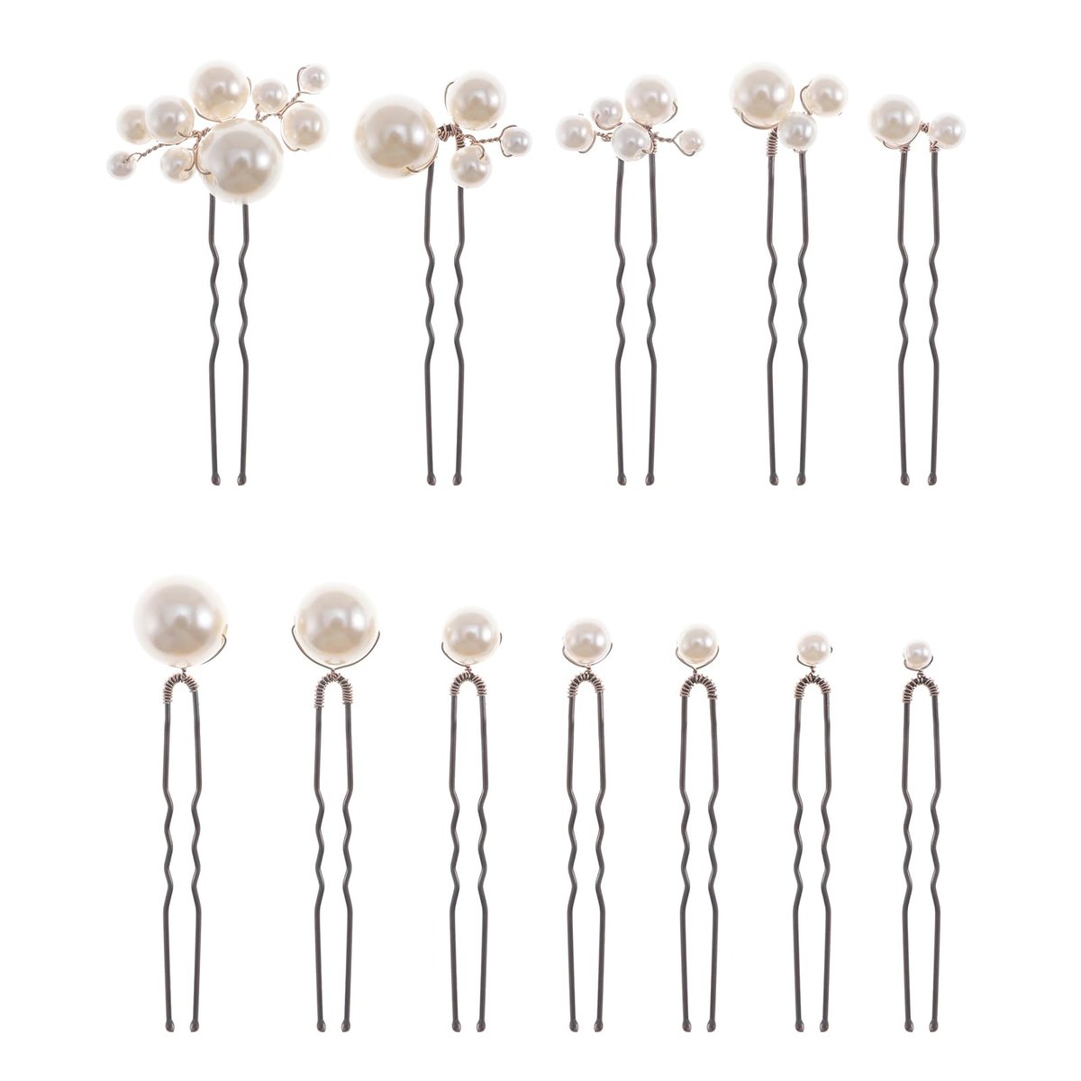 12 Perlen-Haarnadeln für Braut Hochzeitsaccessoires Handgefertigt Perlen-Haarspangen für Bräute Frauen Mädchen
