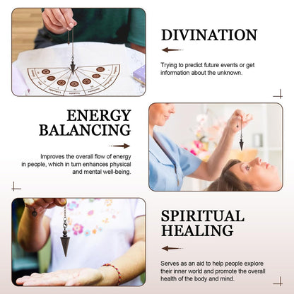 Kupfer-Pendel für Wahrsagerei & Wünschelruten – 9-Zoll-Pendelanhänger mit Kette, Reiki-Werkzeug für Pendeltafel, spirituelle Heilung, Chakren-Ausgleich & Hexenzubehör