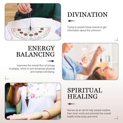 Kupfer-Pendel für Wahrsagerei & Wünschelruten – 9-Zoll-Pendelanhänger mit Kette, Reiki-Werkzeug für Pendeltafel, spirituelle Heilung, Chakren-Ausgleich & Hexenzubehör