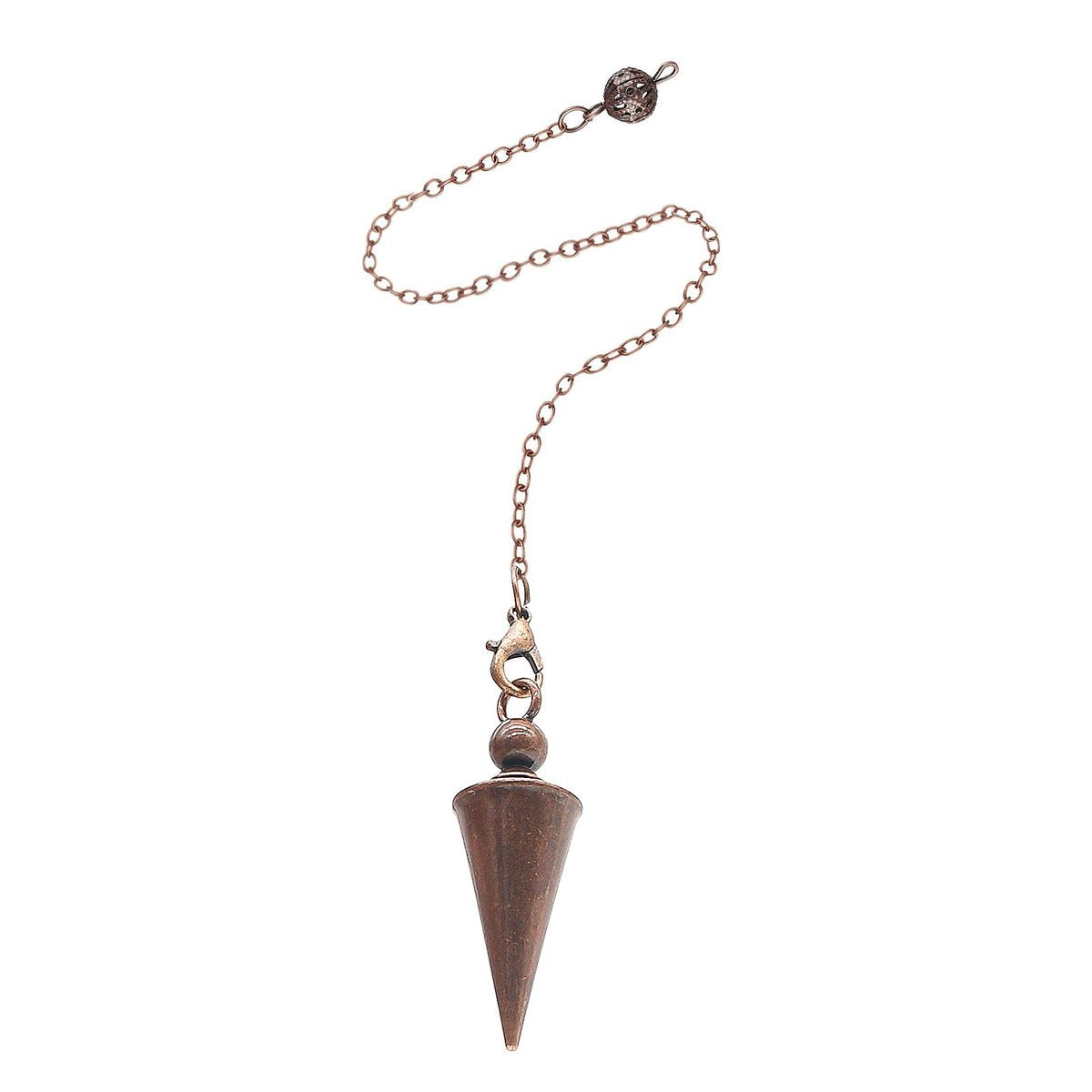 Kupfer-Pendel für Wahrsagerei & Wünschelruten – 9-Zoll-Pendelanhänger mit Kette, Reiki-Werkzeug für Pendeltafel, spirituelle Heilung, Chakren-Ausgleich & Hexenzubehör